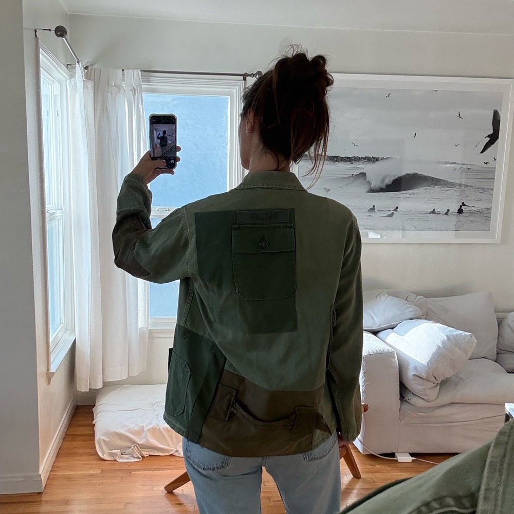 Vintage Reworked Green Utility Army Jacket - Picture 2 of 4